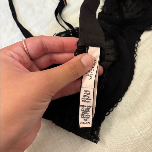 Victorias Secret Dream Angels Bra 34DD Push-Up Without Padding Black All Lace - Picture 4 of 4